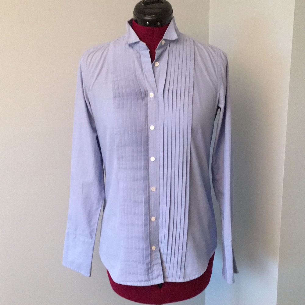 J Crew French Blue Tuxedo Shirt